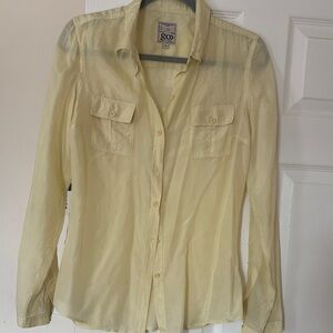 GO BY GO SILK Light Yellow Silk Shirt